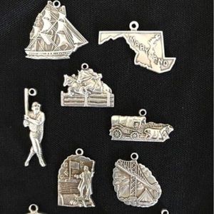 Vintage sterling silver charms of Maryland